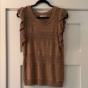 Staccato Tan Sleeveless Sweater Top